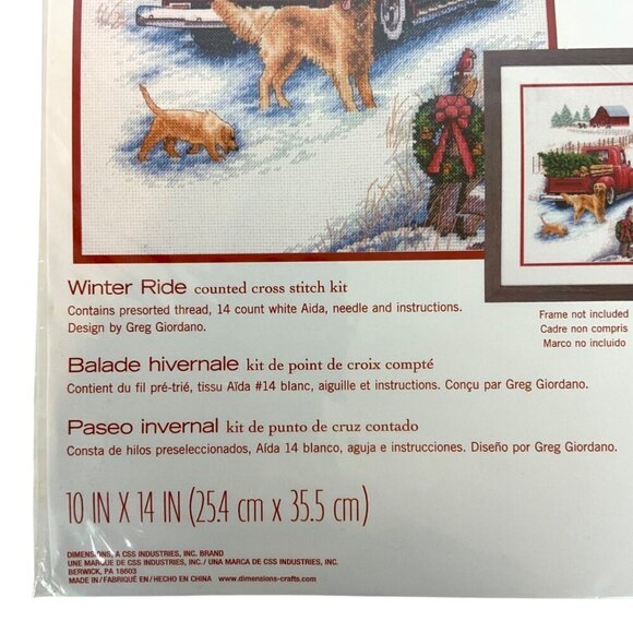 Dimensions Winter Ride Counted Cross Stitch Kit 10x14 Christmas Theme 70-08971 - Picture 3 of 4